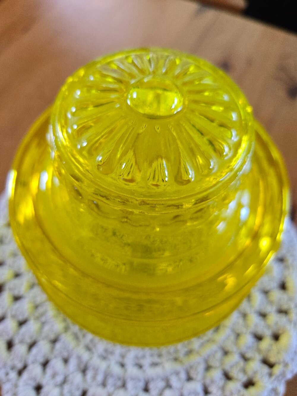 Vintage Takahashi Glass Citrus Yellow Daisy Apothecary Jar